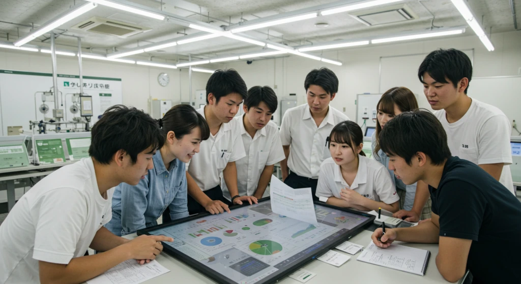 農業の現状と未来を話し合っている高校生たち