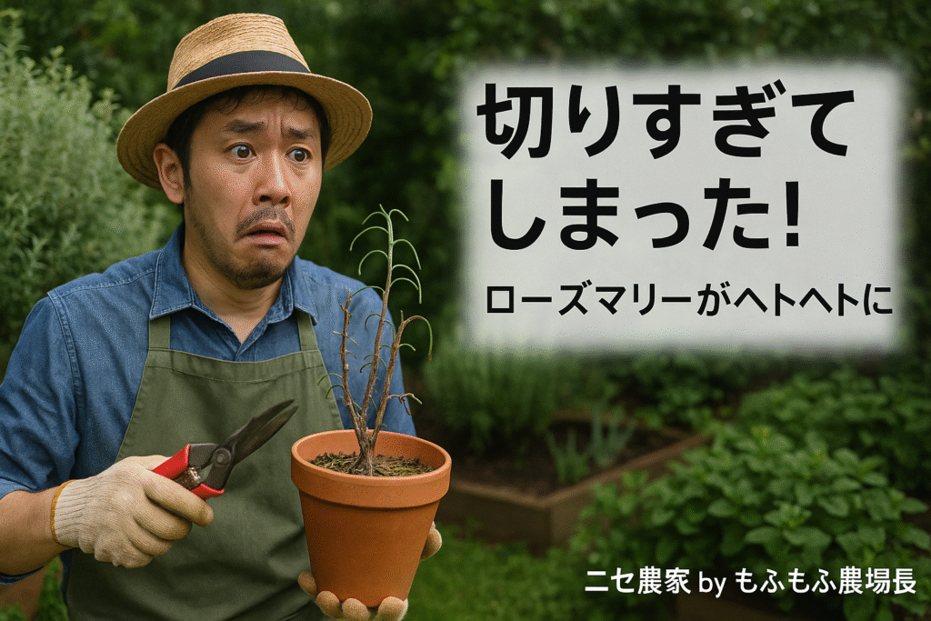 切りすぎてしまった!ローズマリーがヘトヘトに