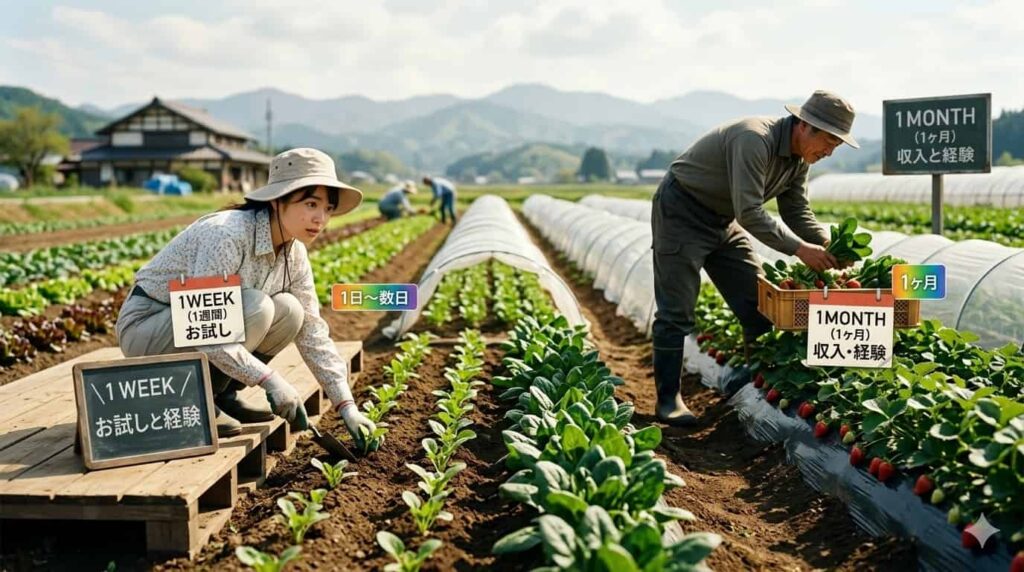 1週間と1ヶ月の短期バイト