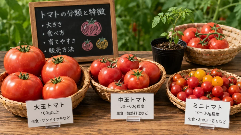 トマトの品種を種類別に比較