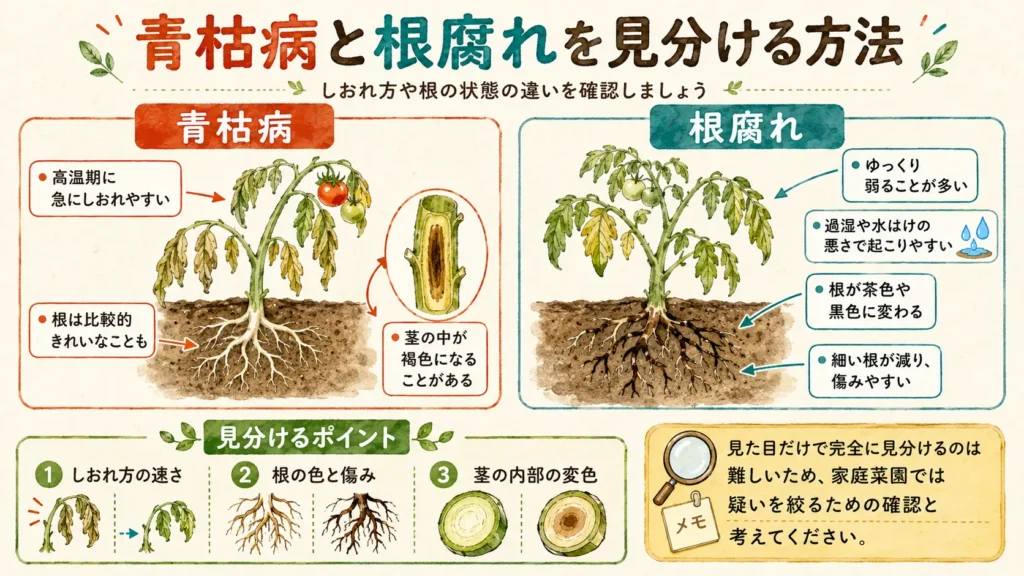 青枯病と根腐れを見分ける方法