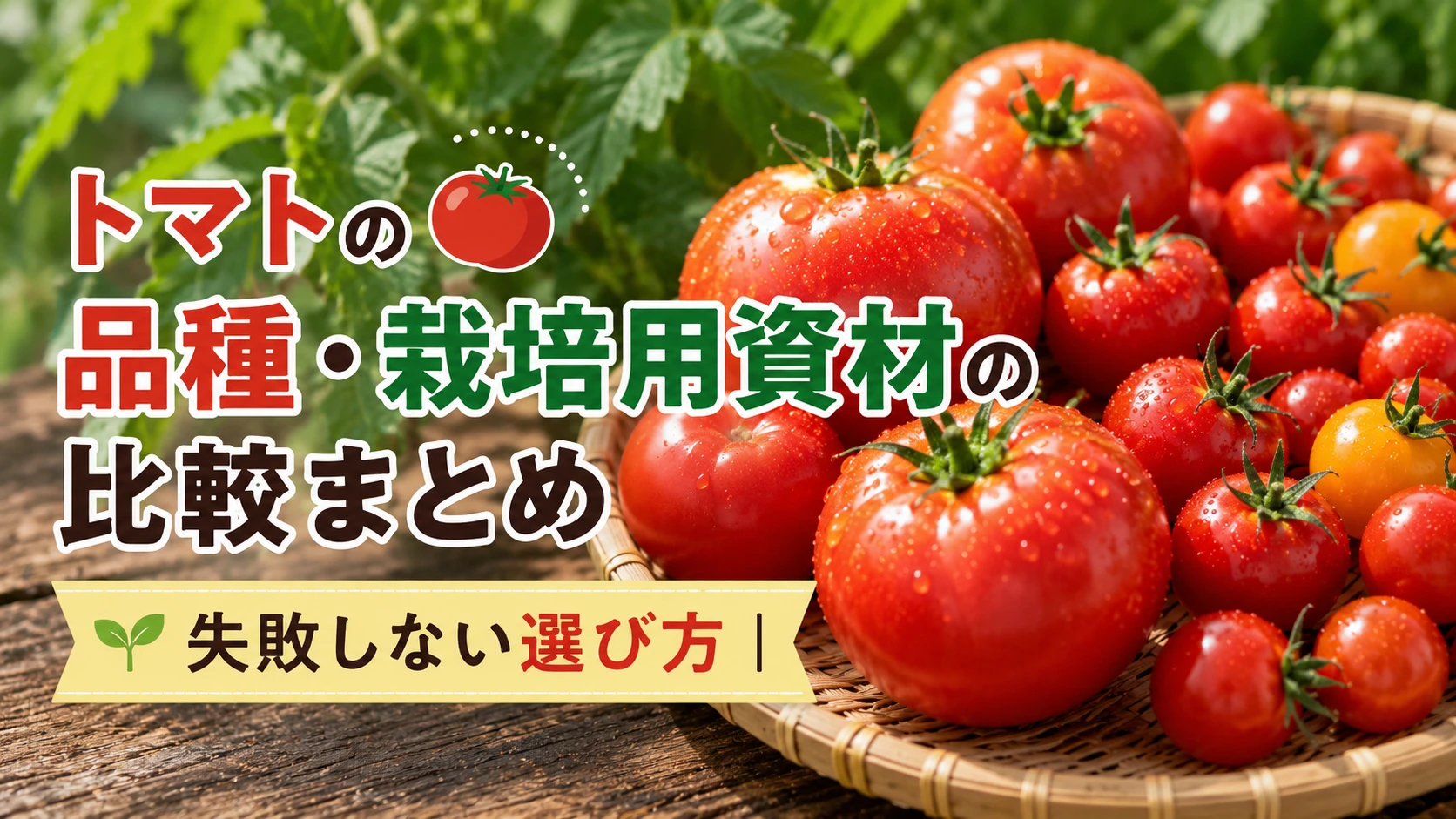 トマトの品種・栽培用資材の比較まとめ｜失敗しない選び方
