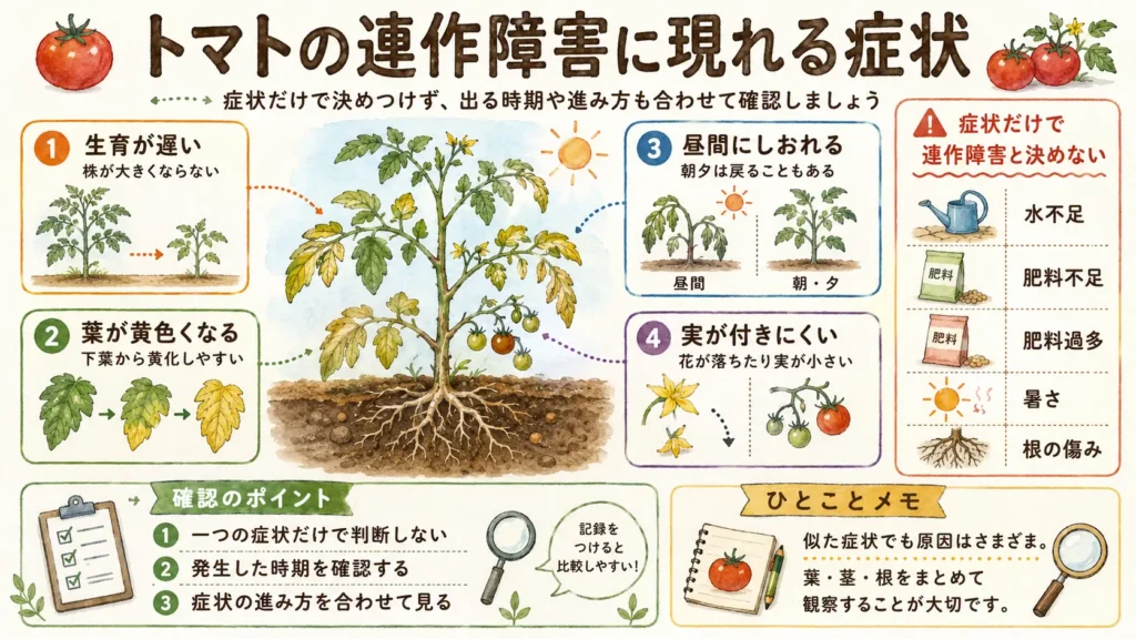 トマトの連作障害に現れる症状