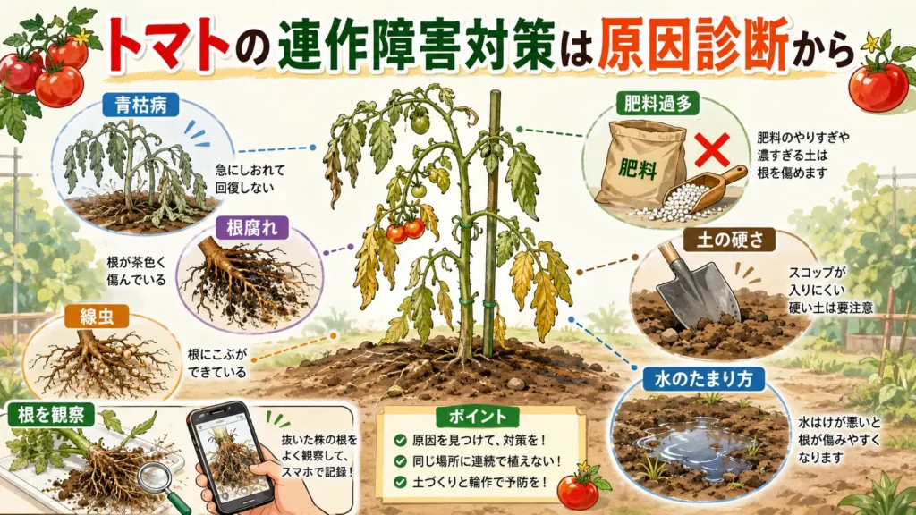 トマトの連作障害対策は原因診断から
